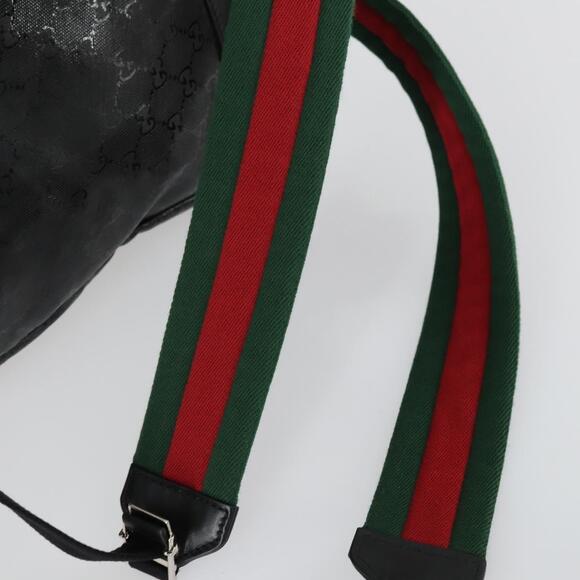 GUCCI GG Implementation Web Sherry Line Backpack Black Silver 347984 Auth ka1009 main image 7